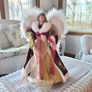 Vintage Heavenly Angel Christmas Tree Topper Or Shelf Sitter Holiday XMas Decor